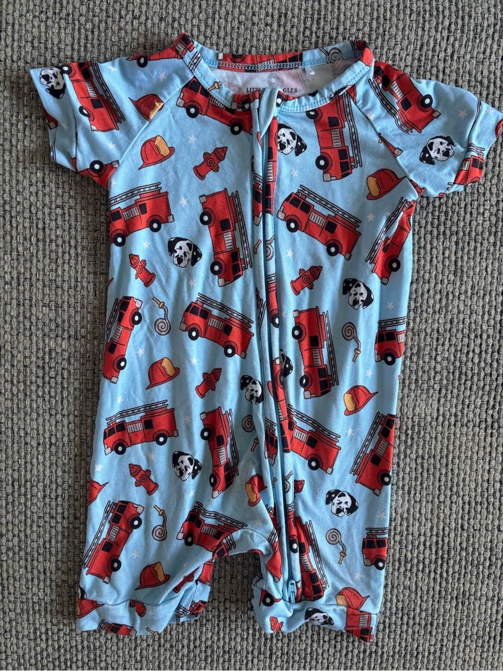 Little Snuggles Fire Truck Bamboo Shortie